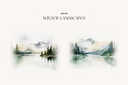 -30% Watercolor Winter Scene Clipart, a Seasonal Illustration by bloomscape (Thumbnail 3 of 10)