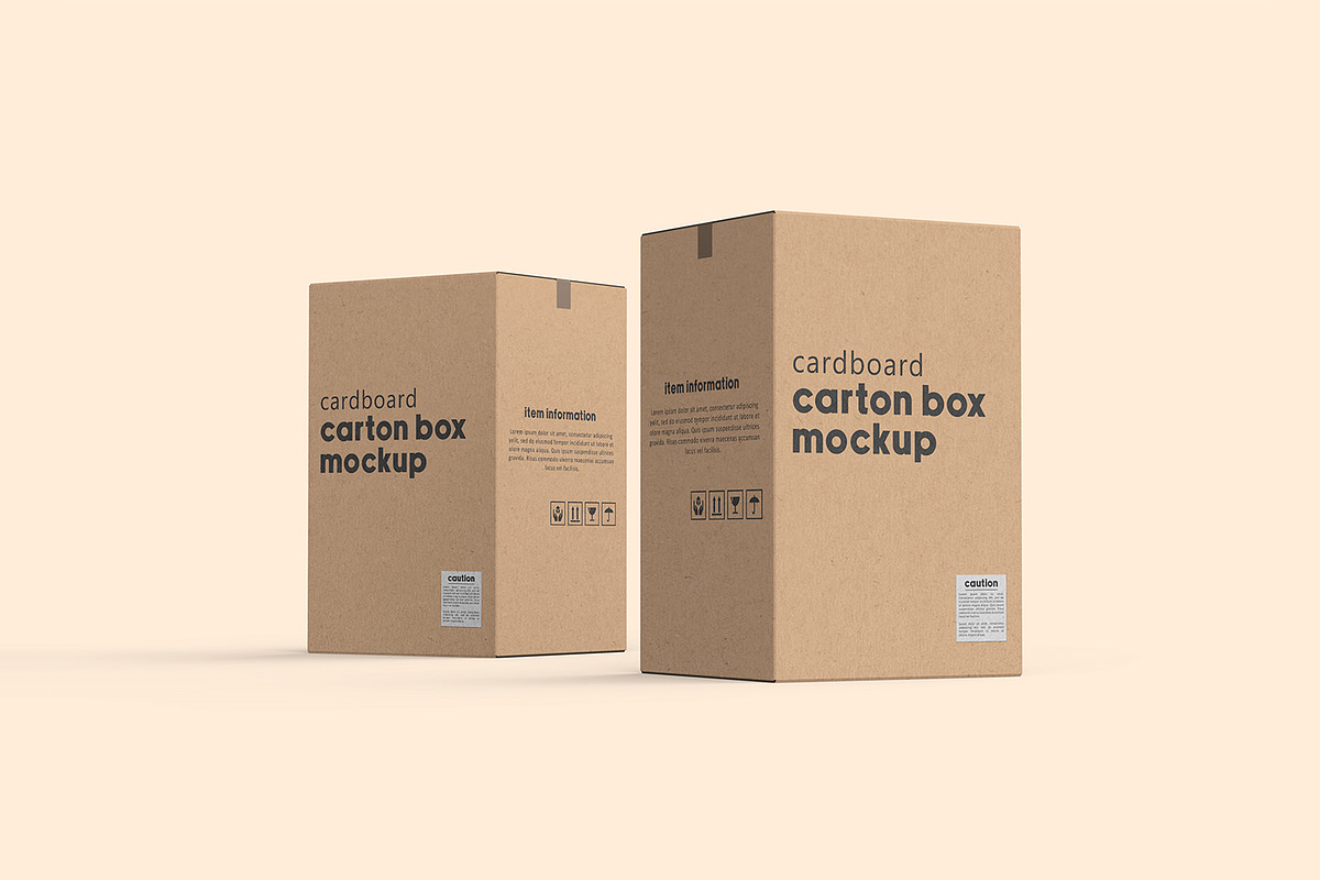 Vertical Cardboard Carton Box Mockup, a Packaging Mockup by Ram Studio LLC (Photo 9 of 11)