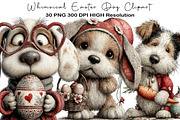 Whimsical Easter Dog Clipart, an Illustration by Black Bird Studio (Thumbnail 1 of 6)