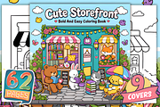 Cute Storefront Coloring Pages, a Decorative Illustration by Coco Bloom (Thumbnail 1 of 4)