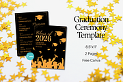 Graduation Ceremony Program Template, a Stationery Template by Anna Design Studio (Thumbnail 1 of 5)