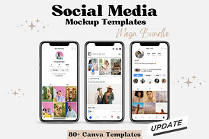 Social Media Mockup Canva Bundle, a Social Media Template by GraphiCarola