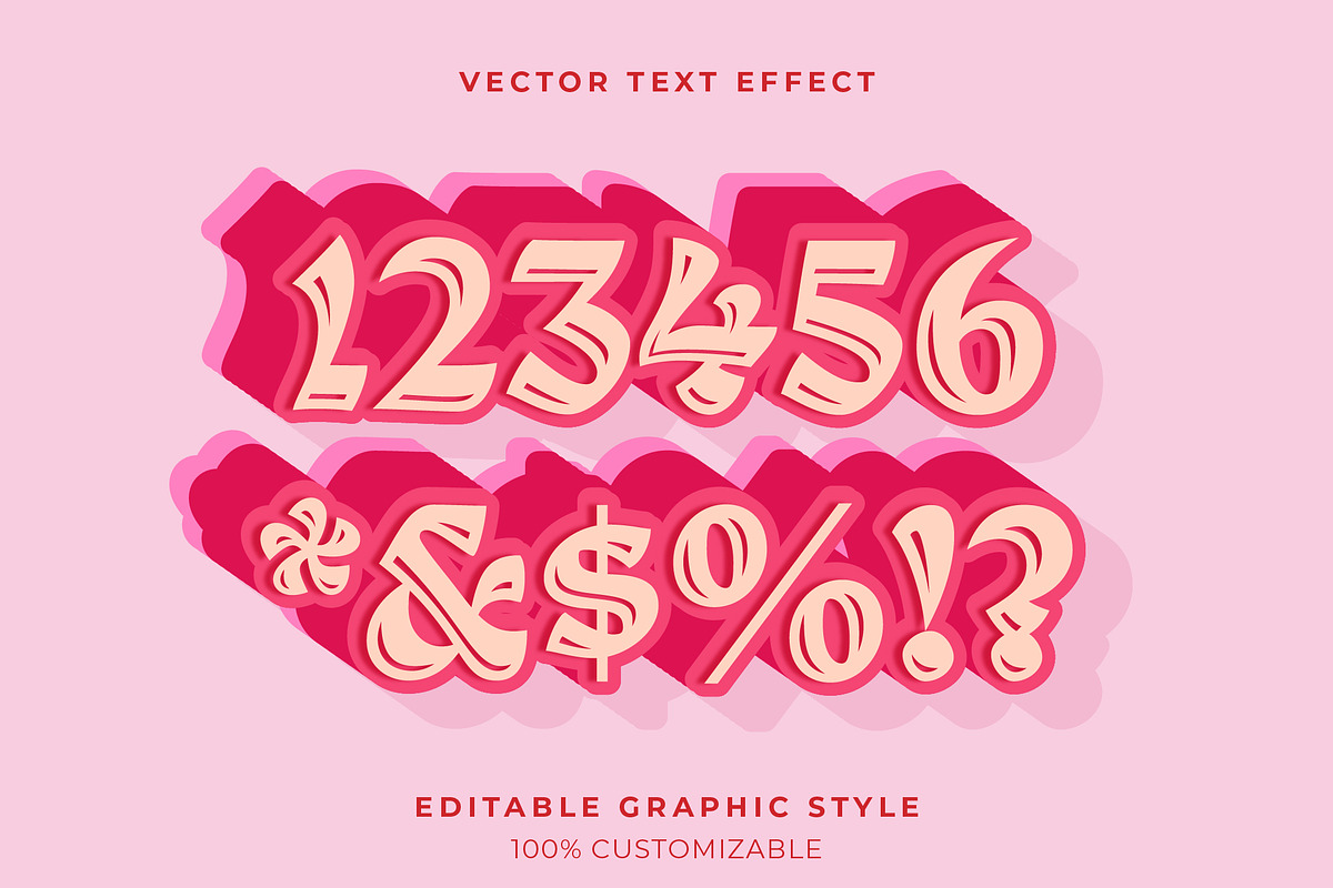 Romantic Retro Layered Text Effect preview 2
