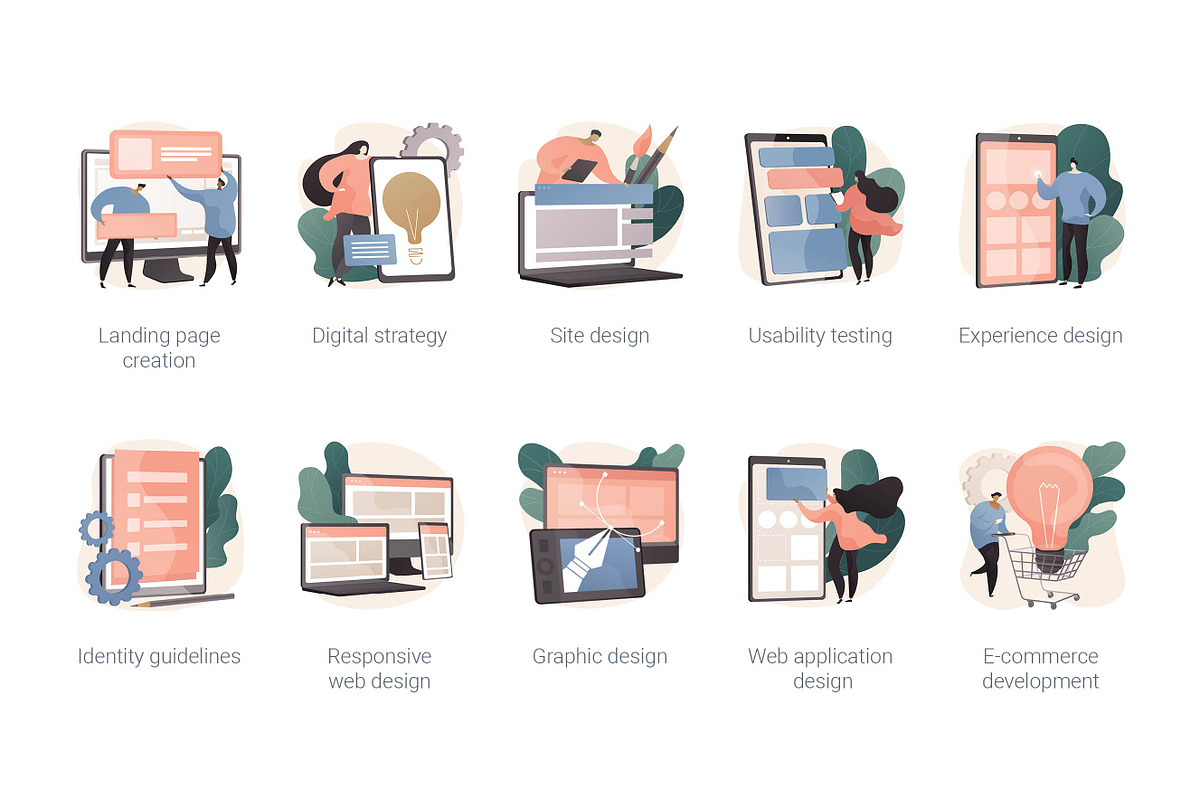 100 IT business vector illustrations, a Templates & Theme by Visual ...