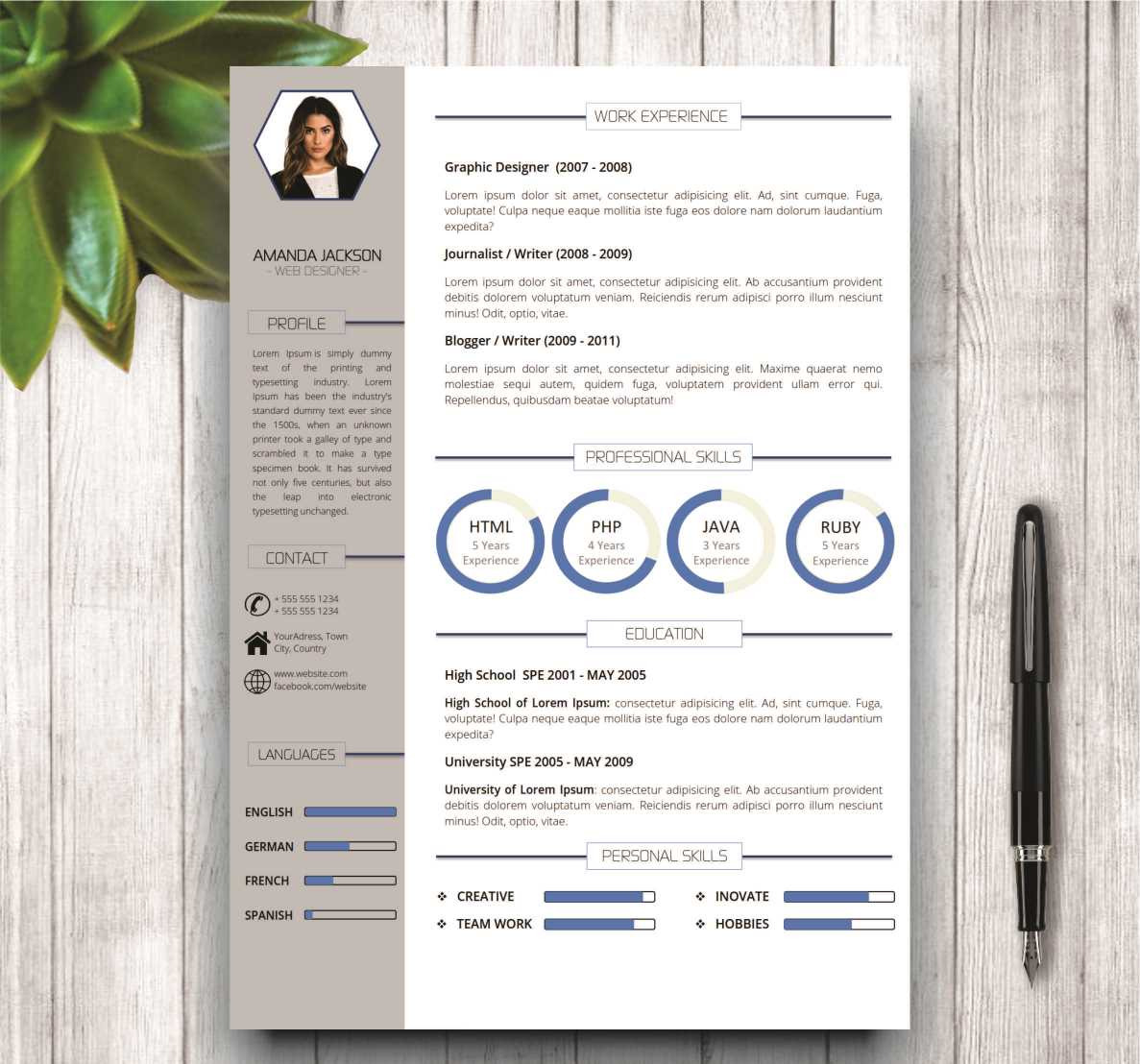 Resume Template for MS Word, a Resume Template by Creative Resume Templates