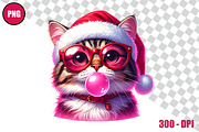 Christmas Cat Bubble Gum Clipart, an Animal Illustration by taramija (Thumbnail 11 of 11)