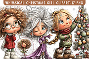 Whimsical Christmas Girl Clipart, an Illustration by Libby Wishes (Thumbnail 1 of 7)