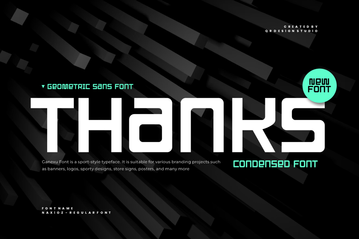 Naxioz - Geometric Sans Font, a Sans Serif Font by QR Design Studio (Photo 7 of 7)