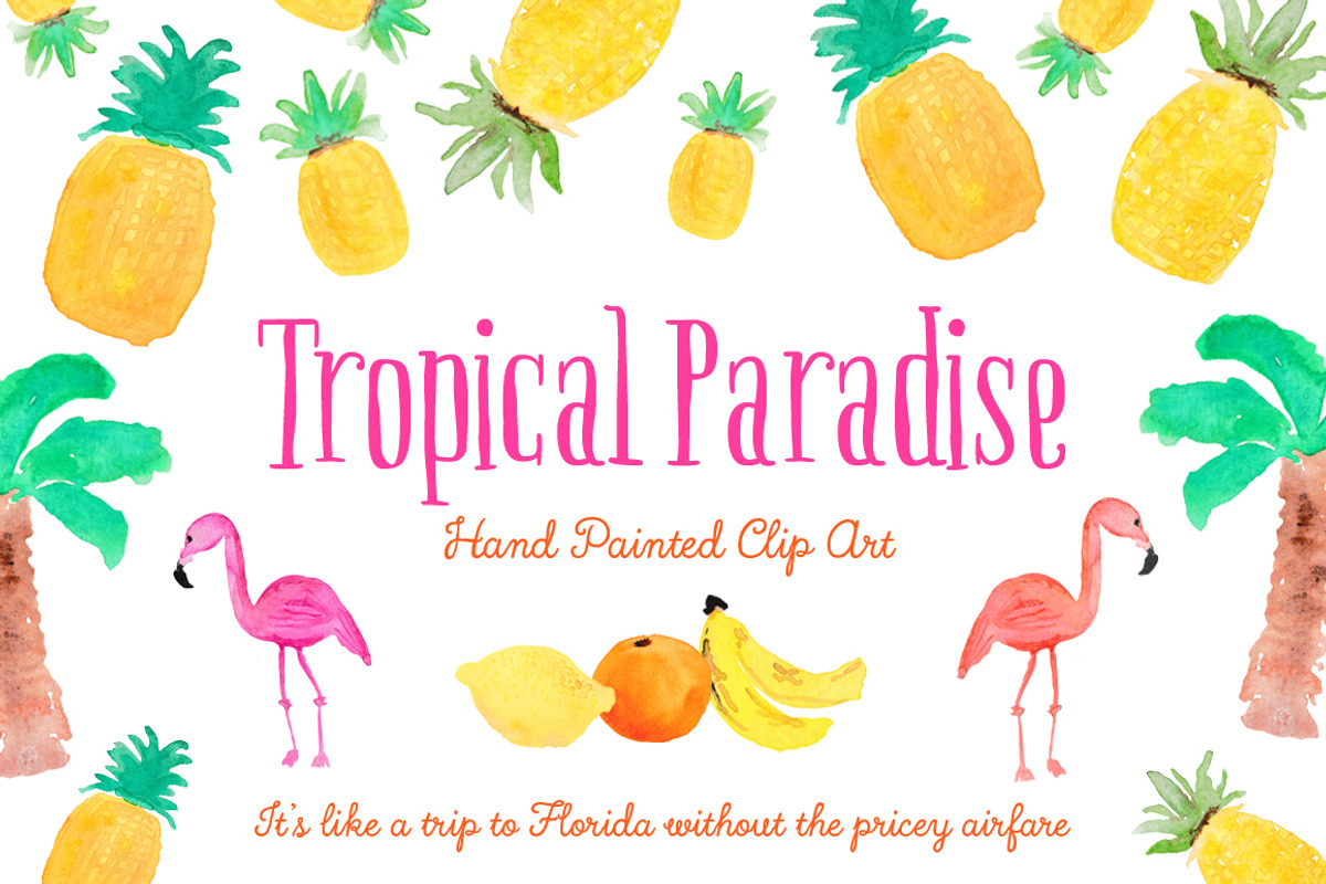 Pineapple Tropical Clip Art, an Illustration by Emerald & Ivy Studios (Photo 1 of 2)
