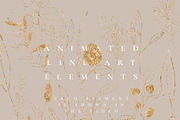 ANIMATED Watercolor Foliage & Gold, a Decorative Illustration by January Bloom (Thumbnail 6 of 12)
