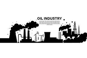 Industrial factories black, an Illustration by robuart