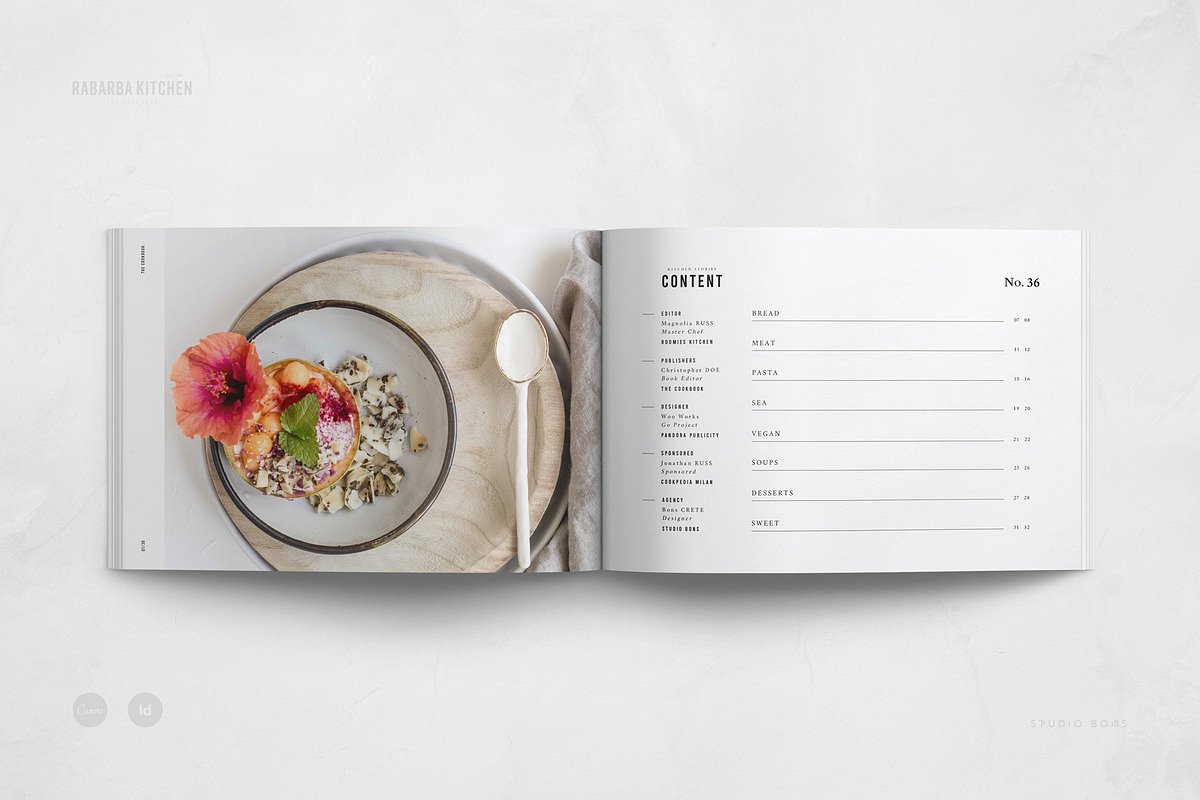 Canva Cookbook | Recipe Book, a Brochure Template by Studio Bons (Photo 2 of 27)