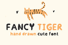 fancy tiger - cute hand drawn font