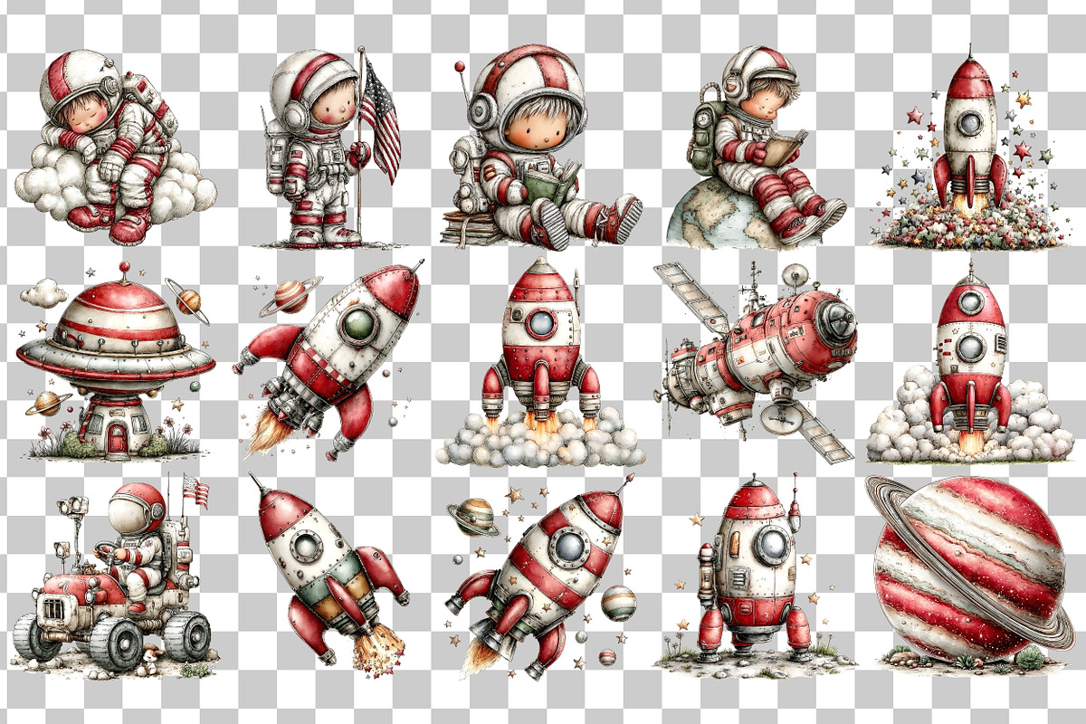 Cute Space Watercolor PNG, a Person Illustration by Nicolle's Colorful Art (Photo 3 of 4)