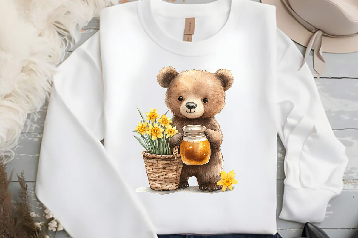 Cute Animals with Daffodils Flowers, an Illustration by DreamCafeArt (Photo 5 of 7)