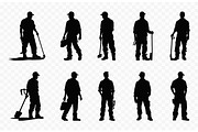 Worker Man Silhouette Vector Set, a Work Illustration by Gfx Expert Team (Thumbnail 2 of 3)