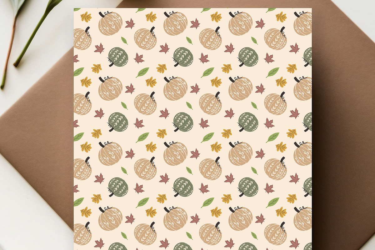 Boho Pumpkin Seamless Pattern, a Pattern Graphic by tchastudio (Photo 6 of 11)