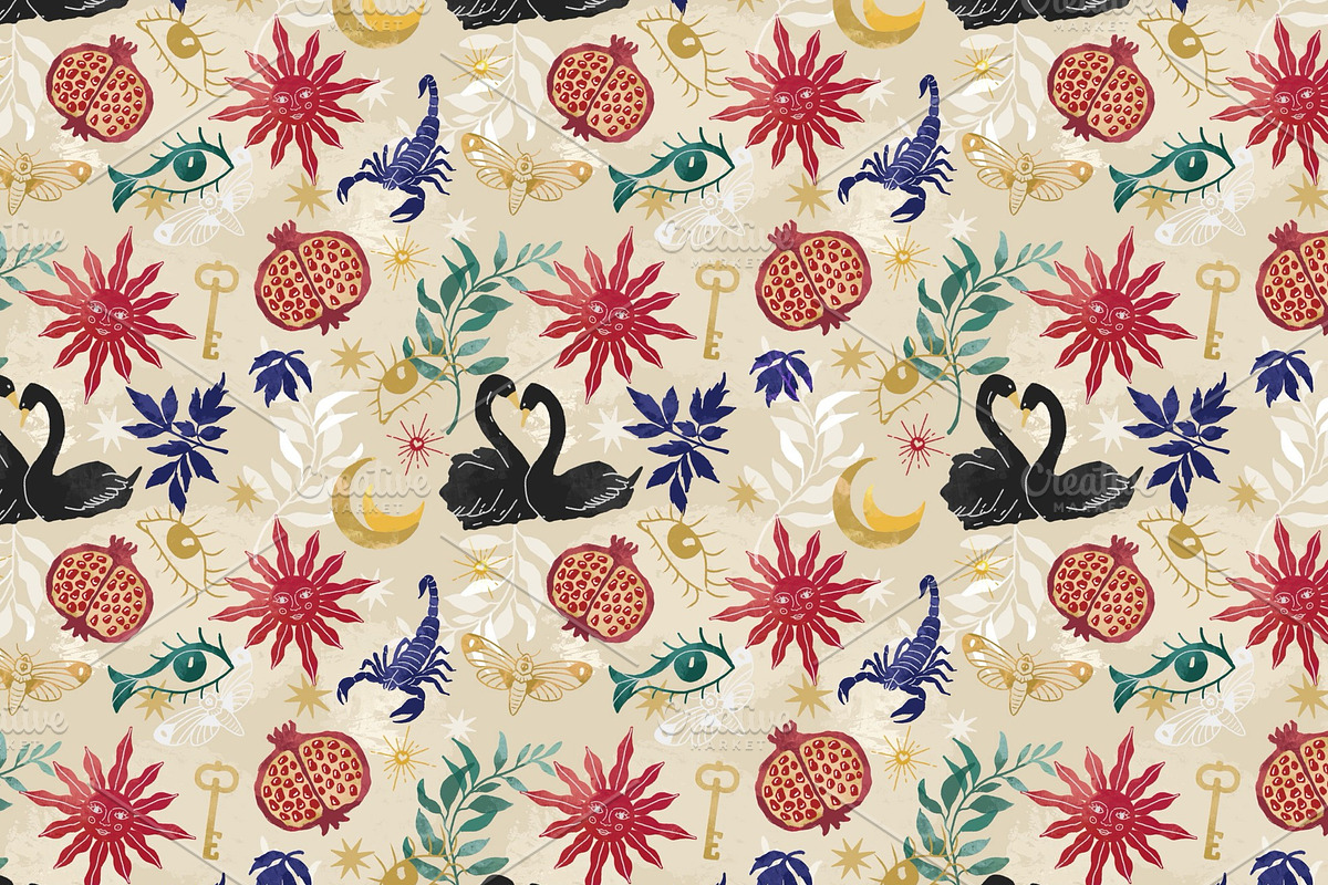 8 seamless esoteric patterns, a Decorative Illustration by SvetaDraws (Photo 5 of 11)