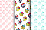 Cupcakes Seamless Doodle Patterns, a Pattern Graphic by Lukino (Thumbnail 5 of 5)