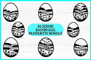 20 Scenic Easter Egg SVG Bundle, a Decorative Illustration by Artivon