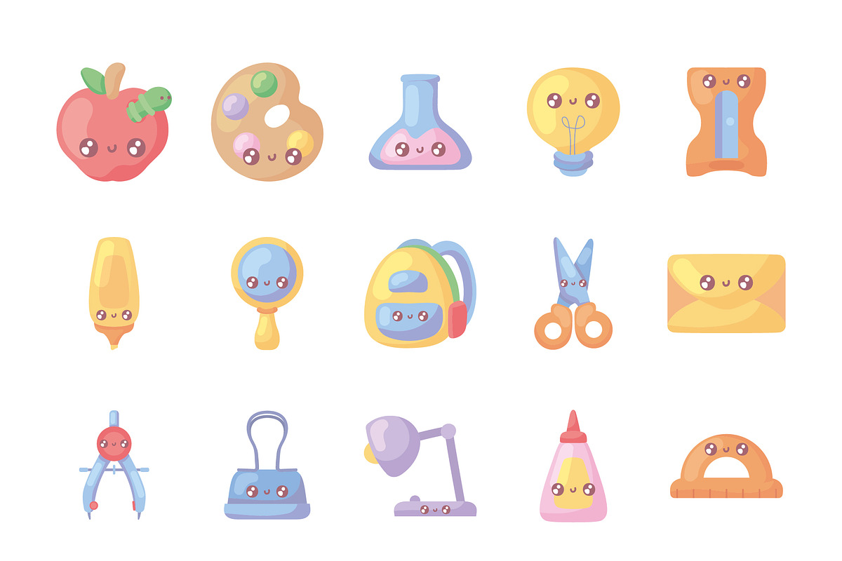 Cute School Supplies Set