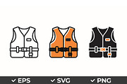 Life Jacket Vector Icons, an Object Graphic by Artonix (Thumbnail 1 of 3)