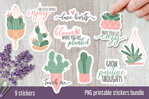 Succulents And Cactus Sticker Bundle