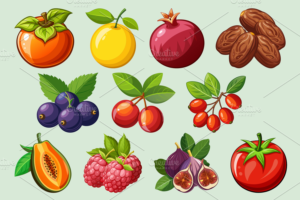 50 Fruit Illustration Pack, an Illustration by Riswan Ratta (Photo 4 of 6)