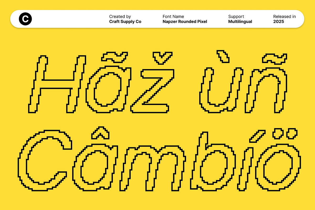 Napzer Rounded Pixel, a Sans Serif Font by Craft Supply Co. (Photo 7 of 8)