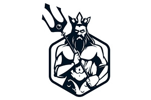 Poseidon God Logo