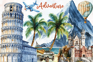 Adventure Around the World Clipart, an Illustration by Designworld