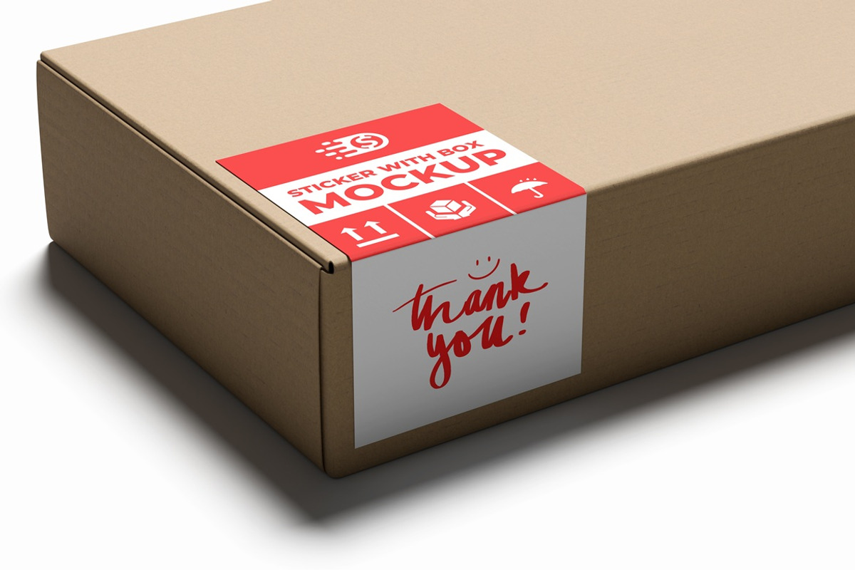 Sticker With Box Mockup, a Packaging Mockup by AndikaGraphic (Photo 3 of 5)