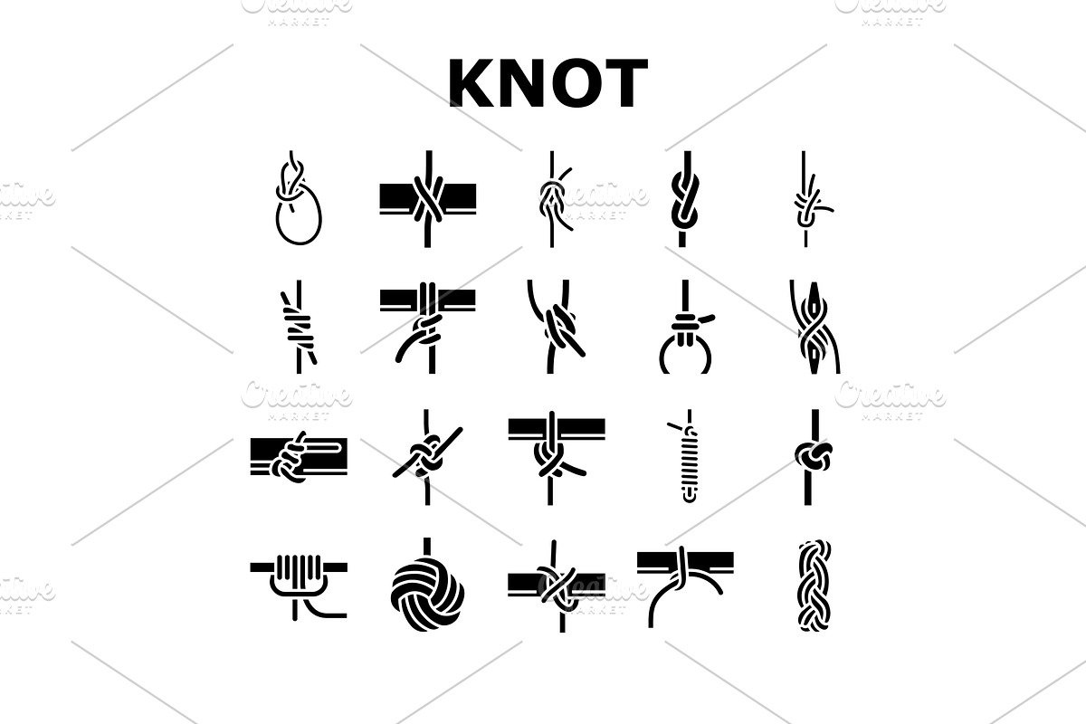 nautical knot rope marine icons set, an Animal Illustration by pikepicture