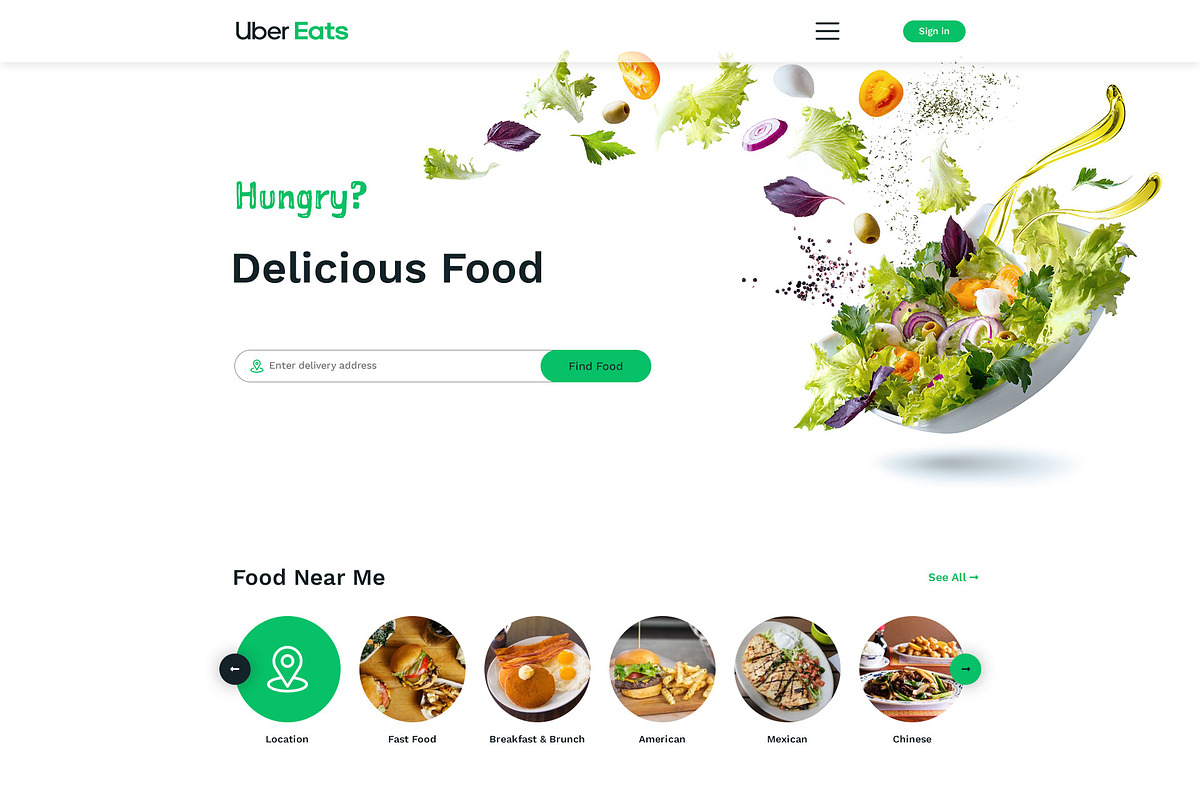 Uber Eats Landing Page, a Templates & Theme by Neha Guleria (Photo 2 of 2)