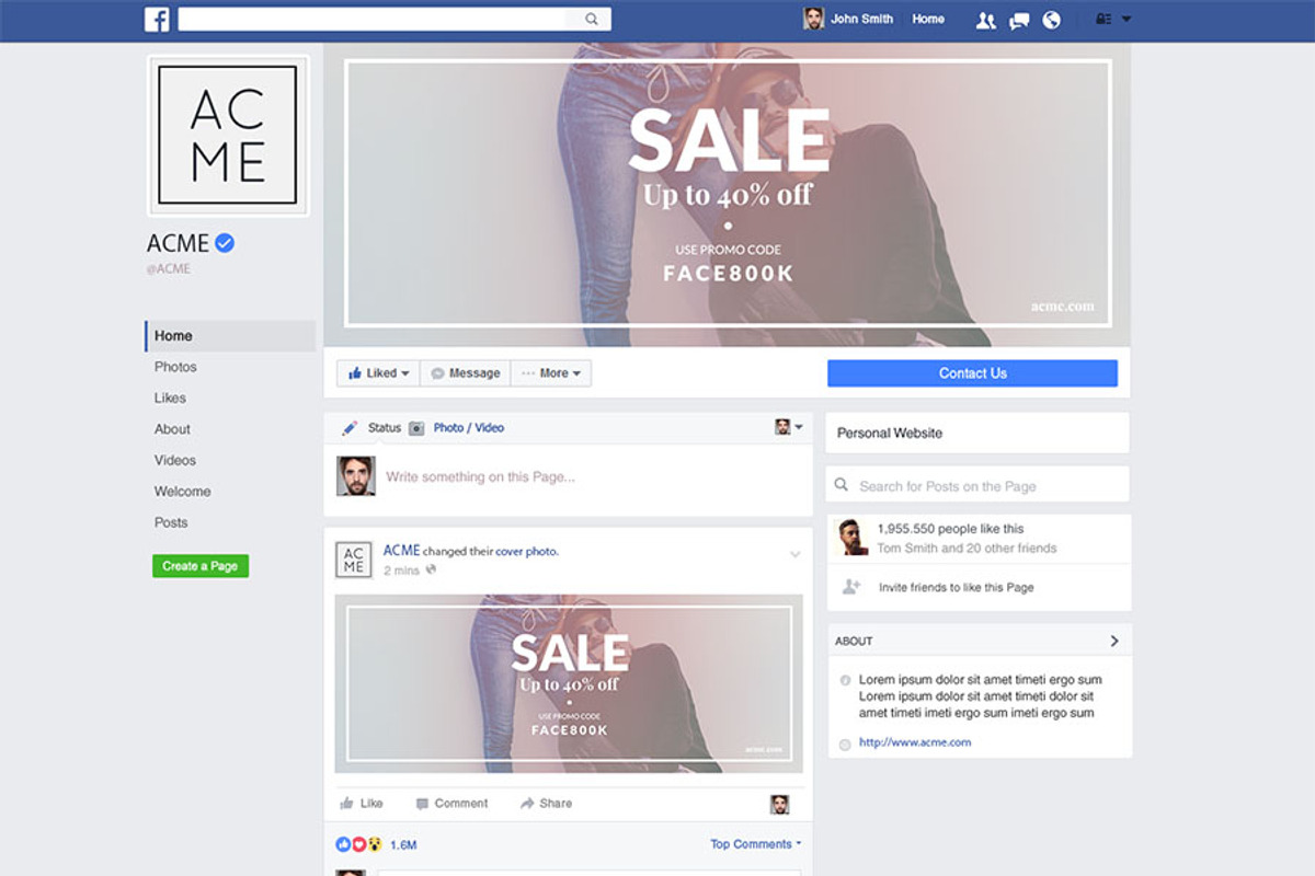 Shop SALE - 5 Facebook Cover + Post, a Social Media Template by Solid Pixel (Photo 3 of 4)
