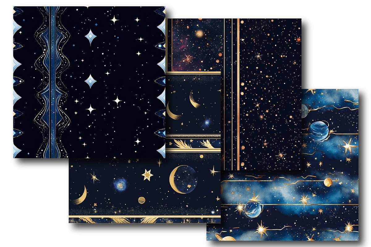 Elegant Galaxy Borders Pattern, an Illustration by DreamPrint404 (Photo 3 of 5)