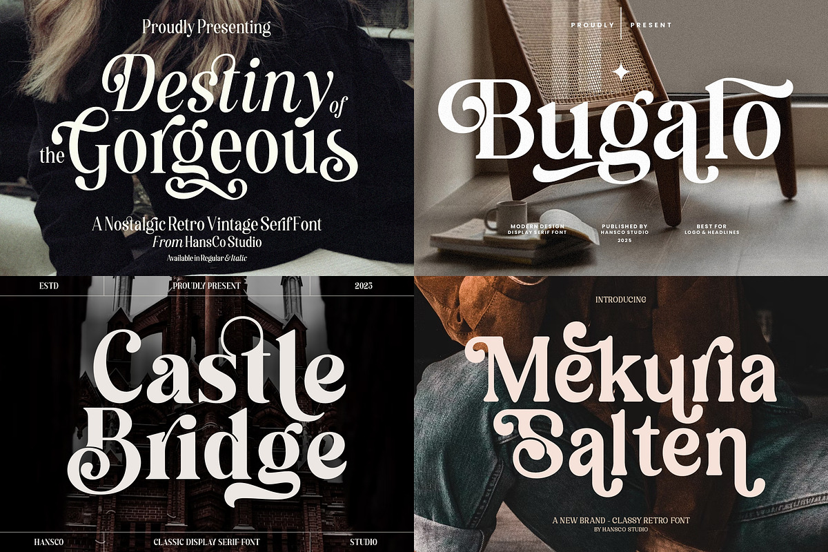 Aesthetic Retro Font Bundle - SALE!, a Serif Font by HansCo Studio (Photo 6 of 8)