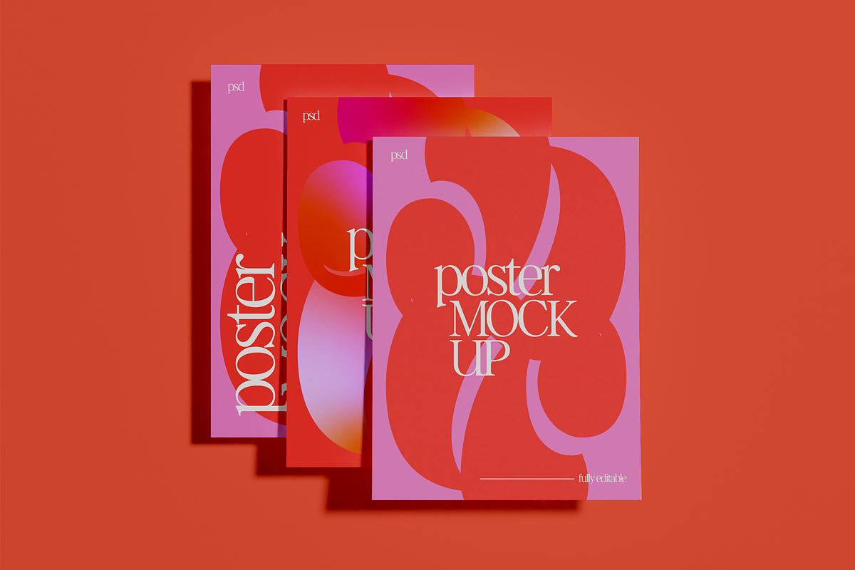 Three Stacked Poster Mockup, an Advertising Mockup by Hubzway