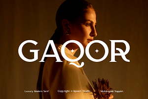 Gaqor - Modern Cinematic Font, a Serif Font by Iqsiart Studio