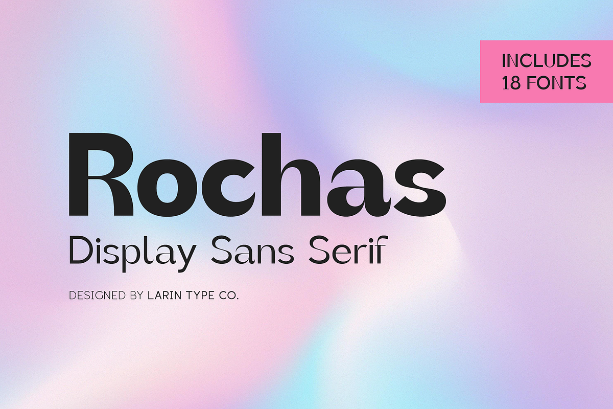 Rochas Font Family, a Sans Serif Font by Larin Type Co. (Photo 1 of 14)