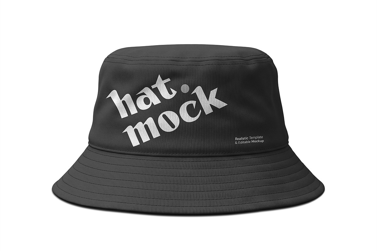 Black Bucket Hat Mockup Template, a Hat Mockup by graphypix (Photo 3 of 4)