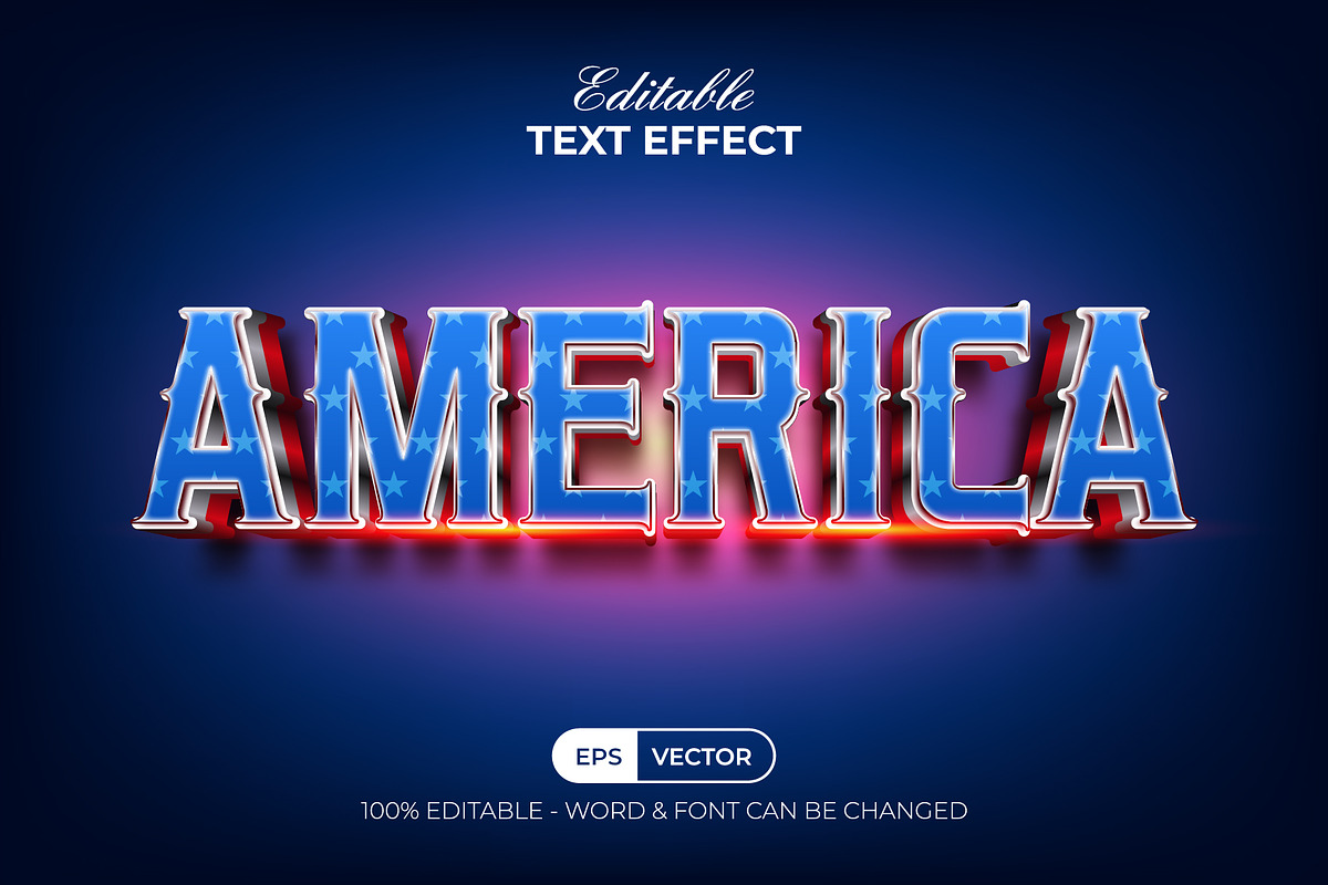America Text Effect, a Layer Style Add-On by Mockmenot (Photo 1 of 3)