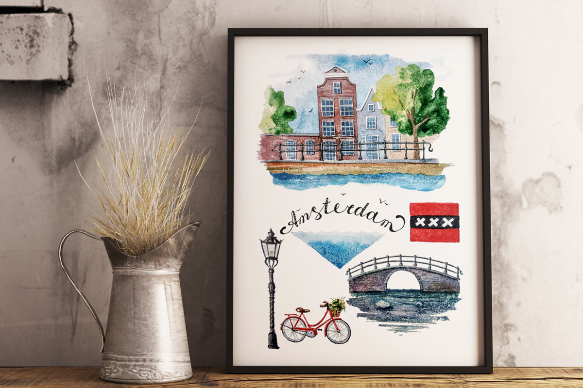 Amsterdam houses and details., an Illustration by fiolika (Photo 3 of 9)