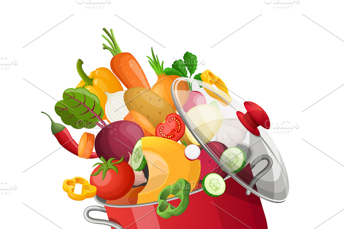 Kitchen utensils and vegetables, a Food Illustration by SHom (Photo 3 of 3)