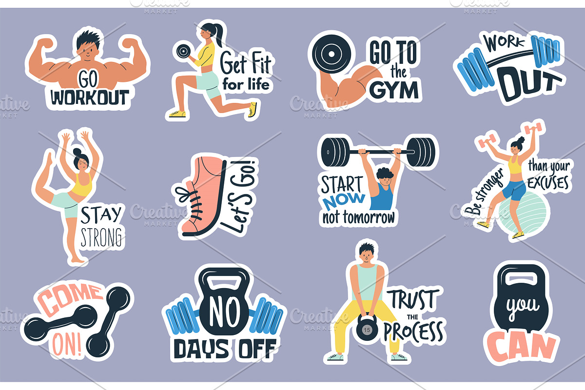 Motivational phrases. Collection of, a Sport Illustration by Onyx