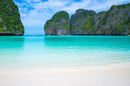 beautiful nature scenic landscape famous landmark beach Maya bay, a Nature Photo by Casanowe-studio
