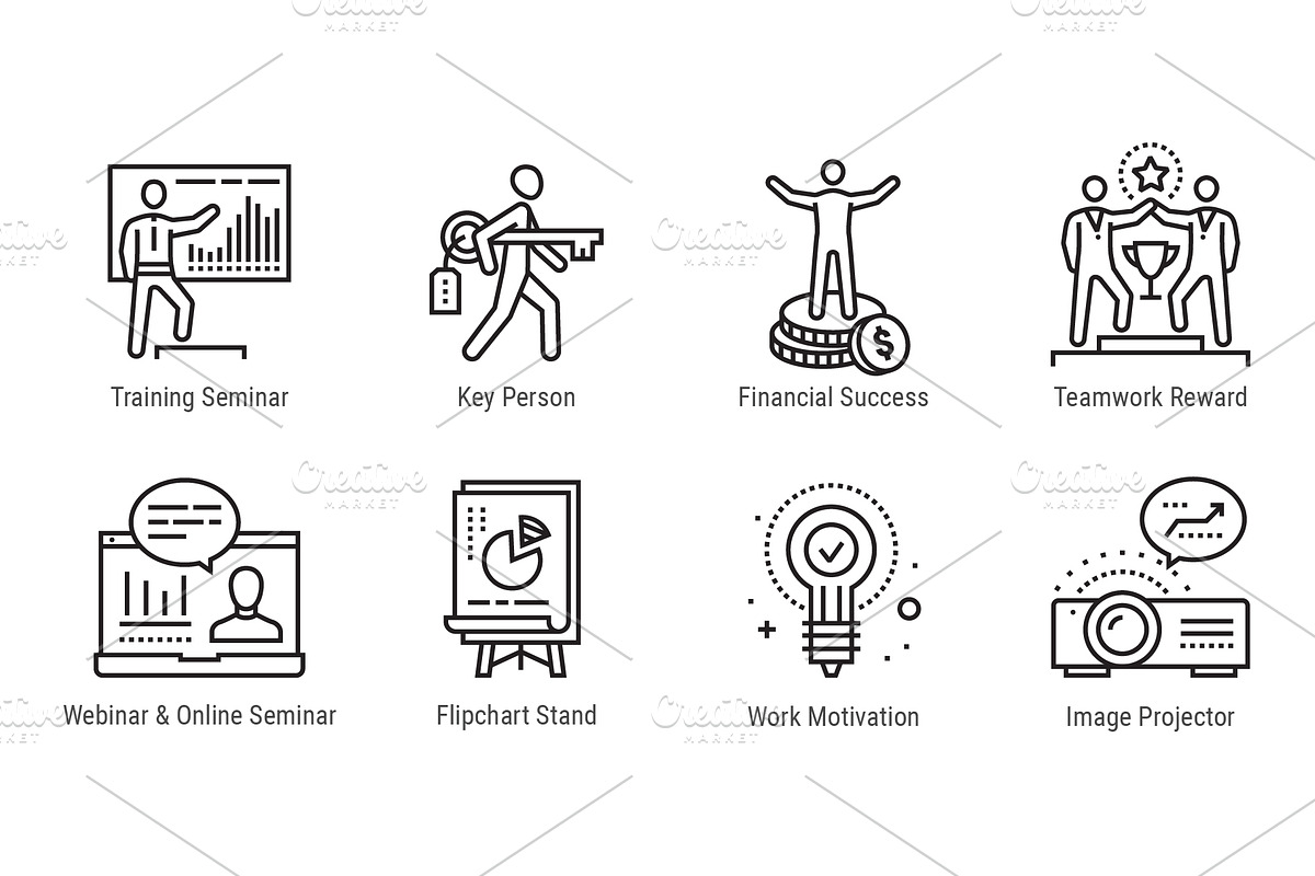 Teamwork, Leadership & Presentation, an Outline Icon by Nuburu (Photo 3 of 5)