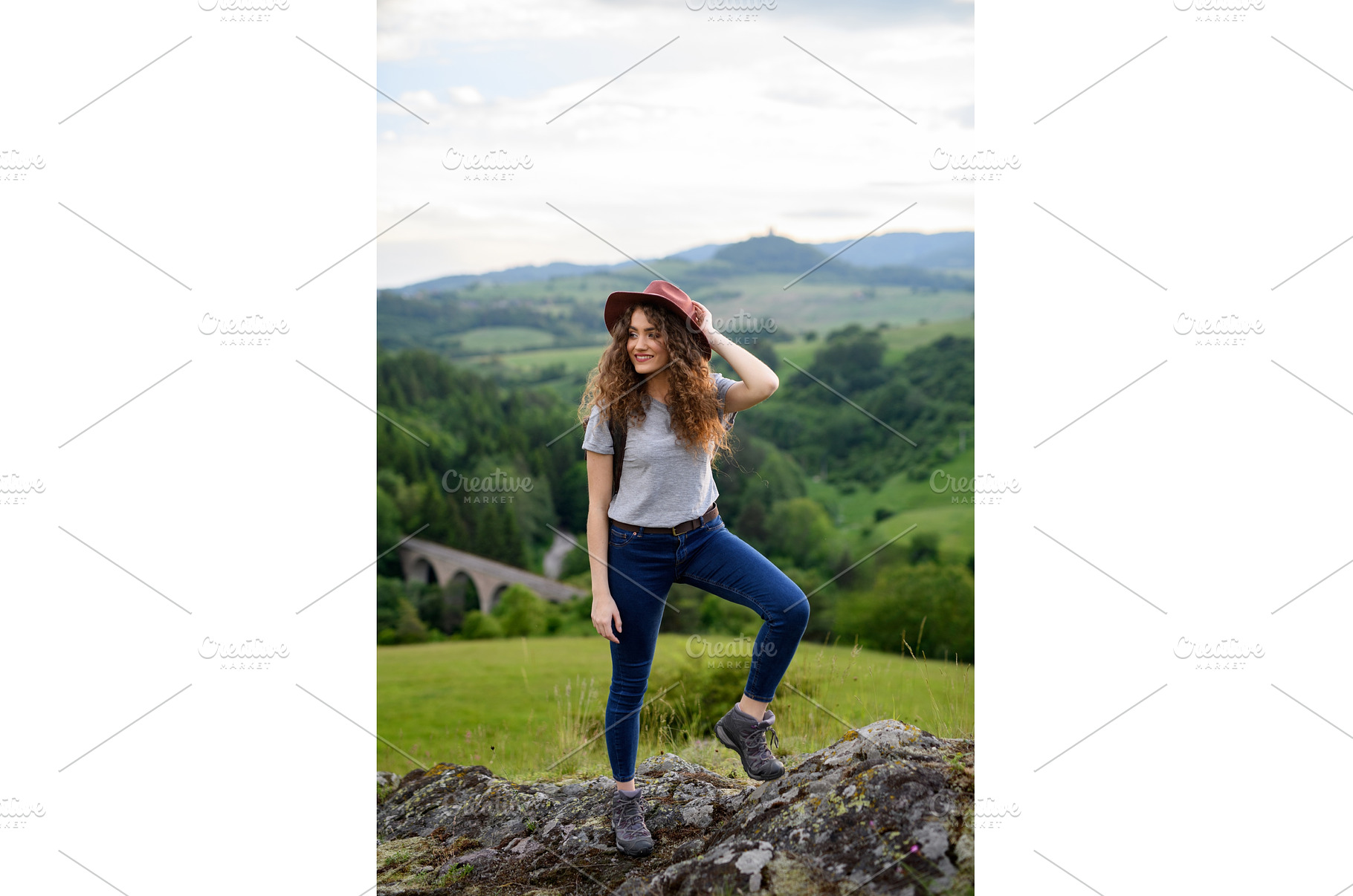 Young tourist woman traveller with, a Person Photo by HalfPoint