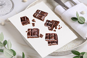 Watercolor Chocolate Vector Set, a Pattern Graphic by Deckar_art (Thumbnail 4 of 4)