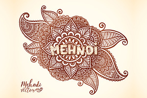 20 Indian Mehndy Style Elements